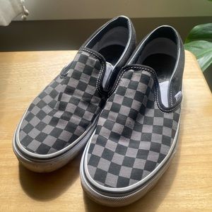 Checkered Vans! Grey/Size 8.5 in women's. Worn only a few times!